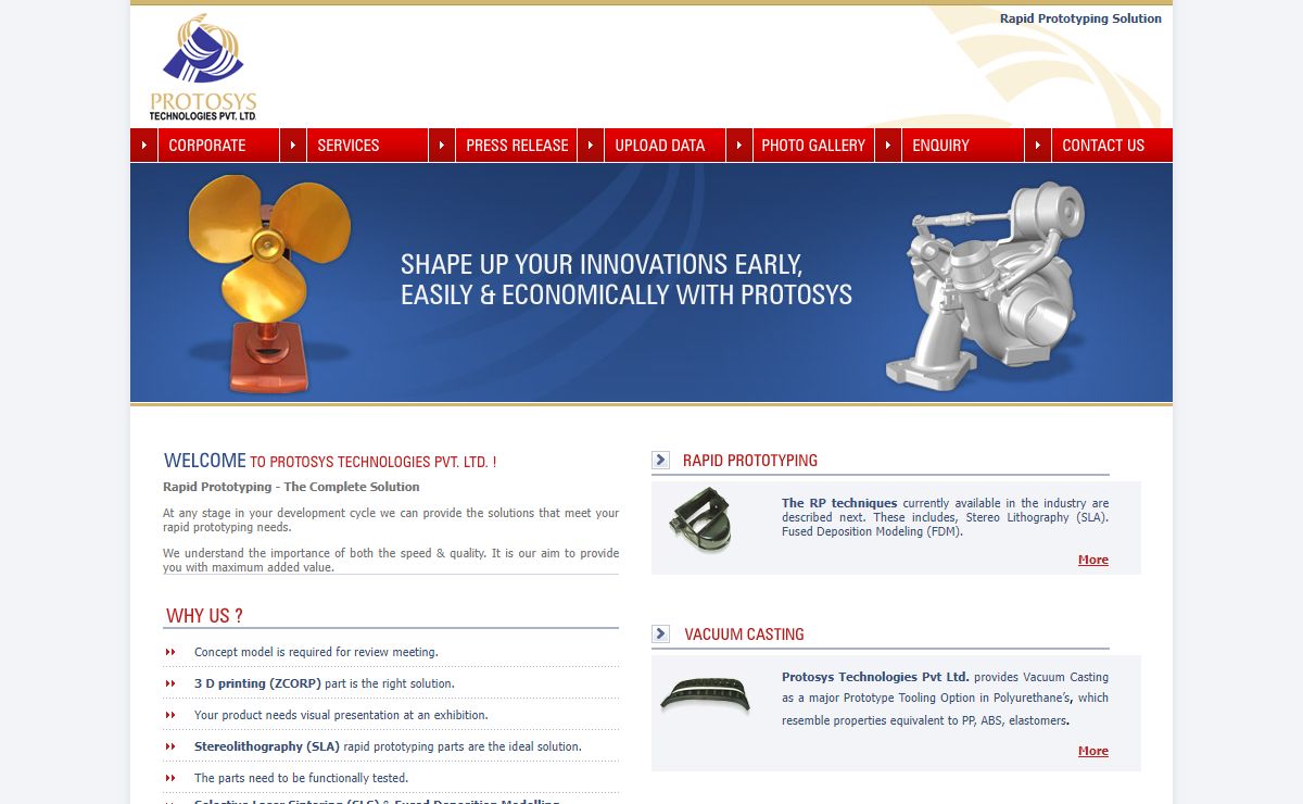 Rapid Prototyping, Medical Models, Vacuum Casting & 3 D Printing - Protosys Technologies