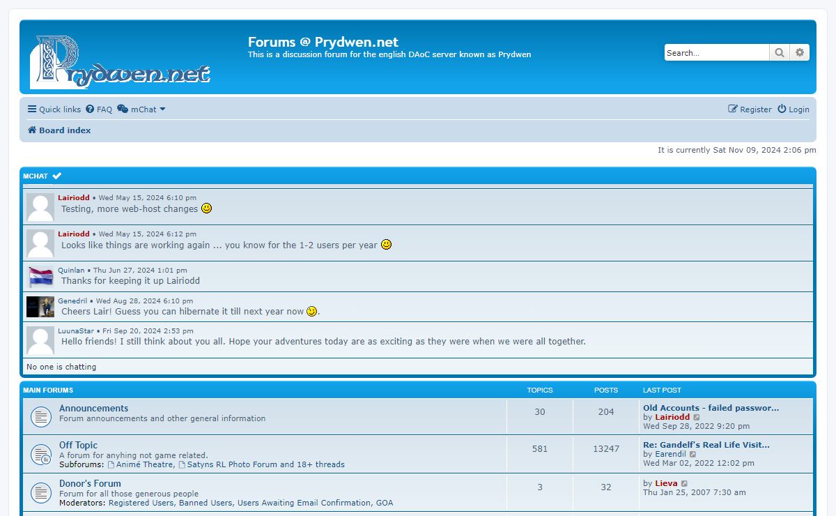 Forums @ Prydwen.net - Index page