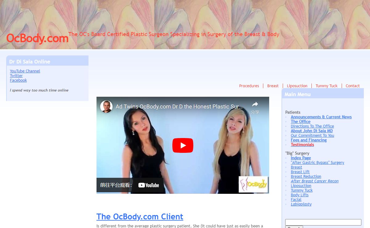 OcBody.com / Psinteractive.net - John Di Saia MD - Orange County Plastic Surgeon
