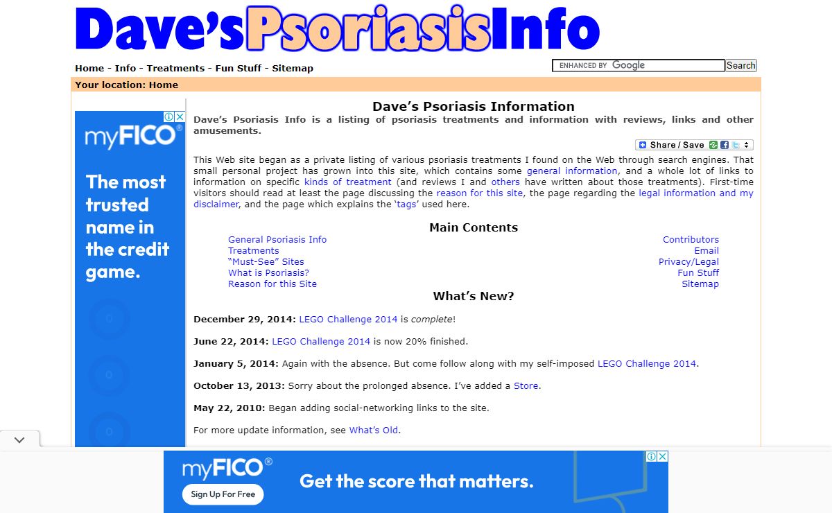 Dave’s Psoriasis Info — Homepage