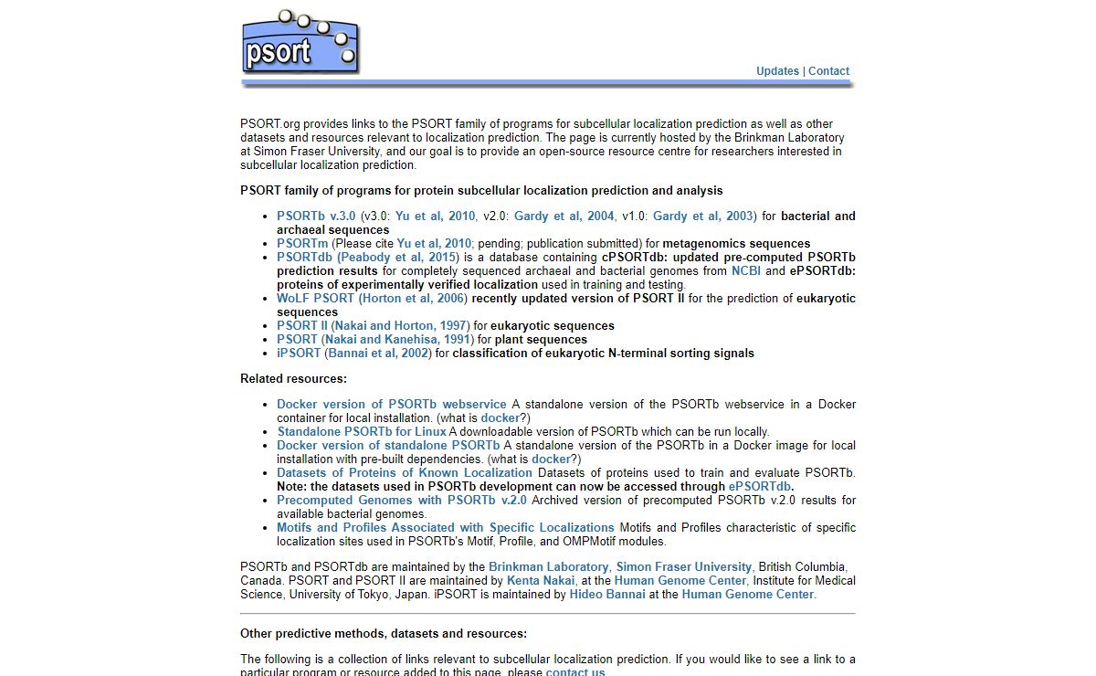 Welcome to psort.org!!