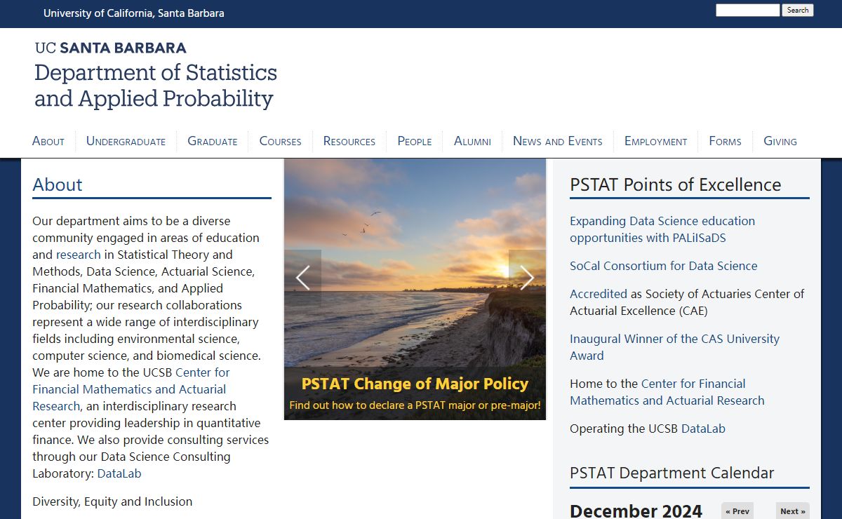 Department of Statistics and Applied Probability - UC Santa Barbara