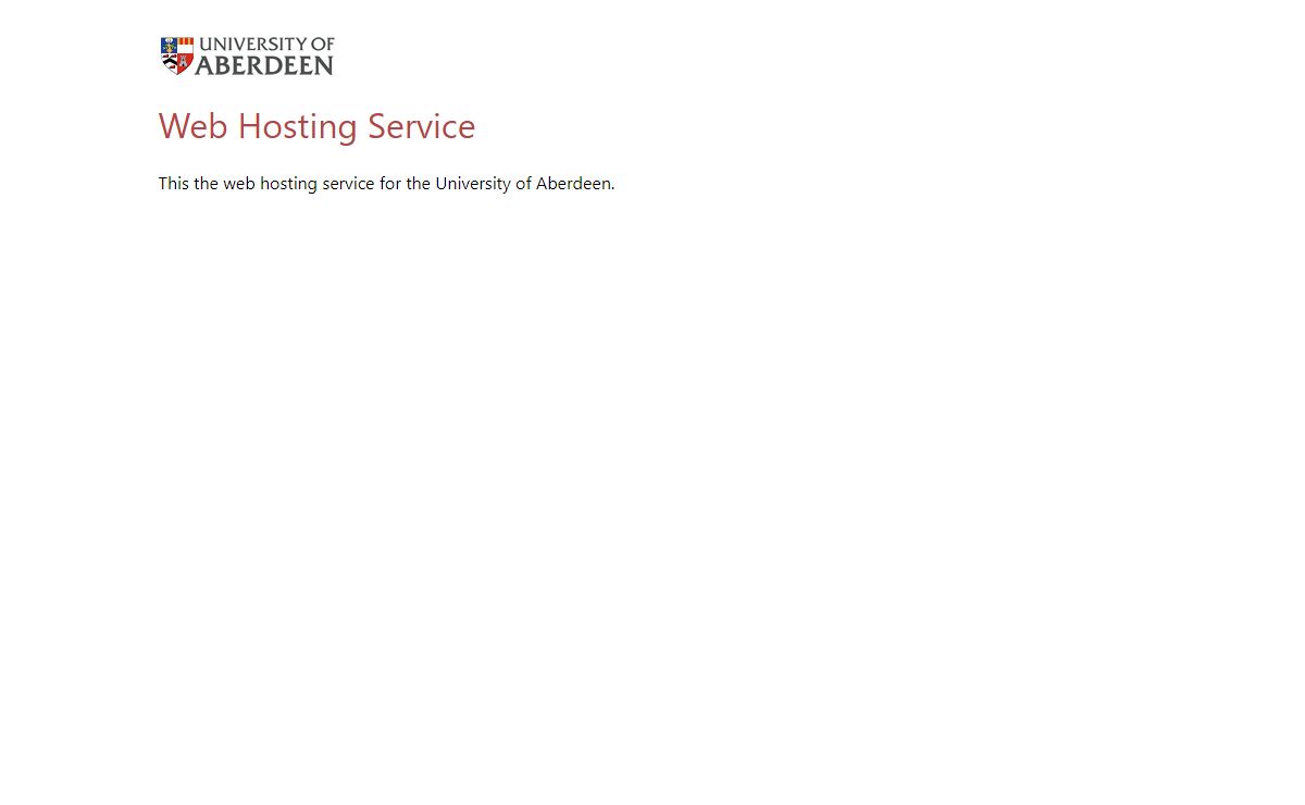 Web Hosting Service | The University of Aberdeen