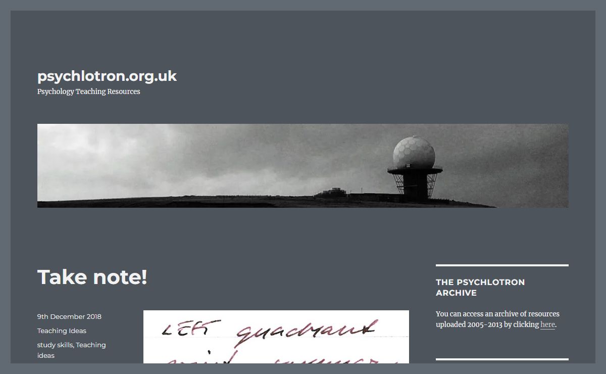 psychlotron.org.uk – Psychology Teaching Resources