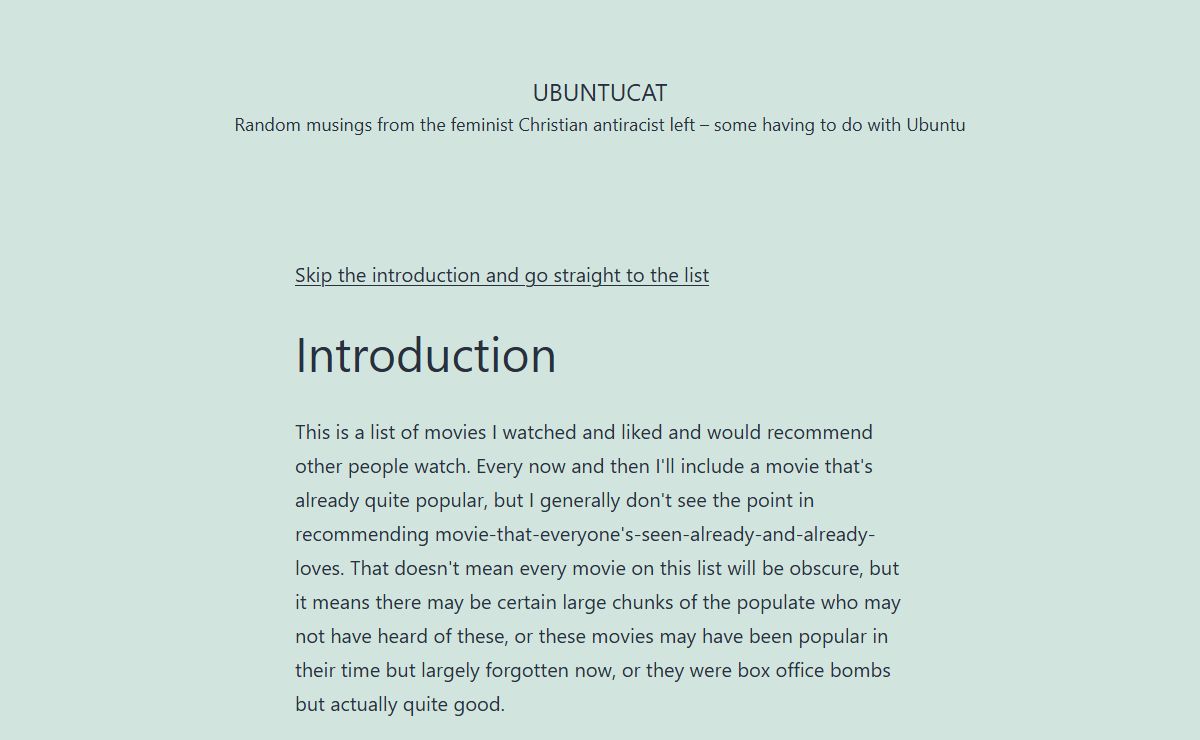 Ubuntucat – Random musings from the feminist Christian antiracist left – some having to do with Ubuntu