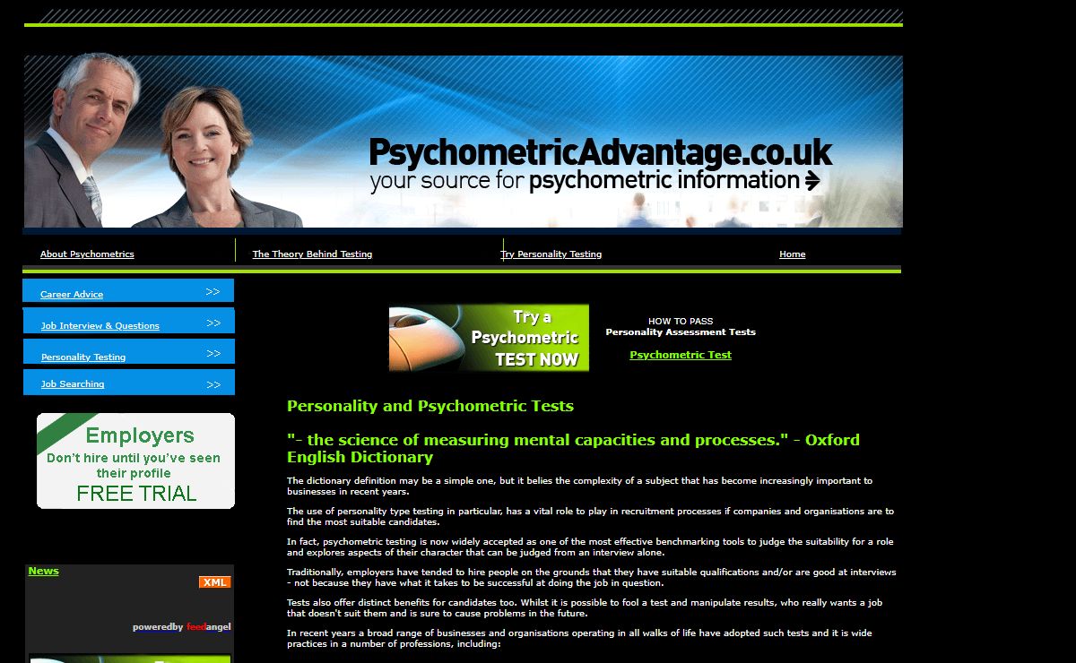 Psychometric Tests and Testing Assessment - test yourself your career may depend on it.
