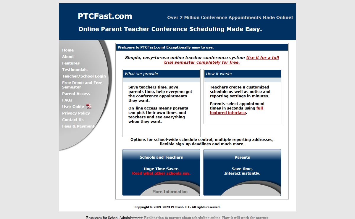PTCfast | parent teacher conference software |parent-teacher-conference software | scheduling | reservation system |school software