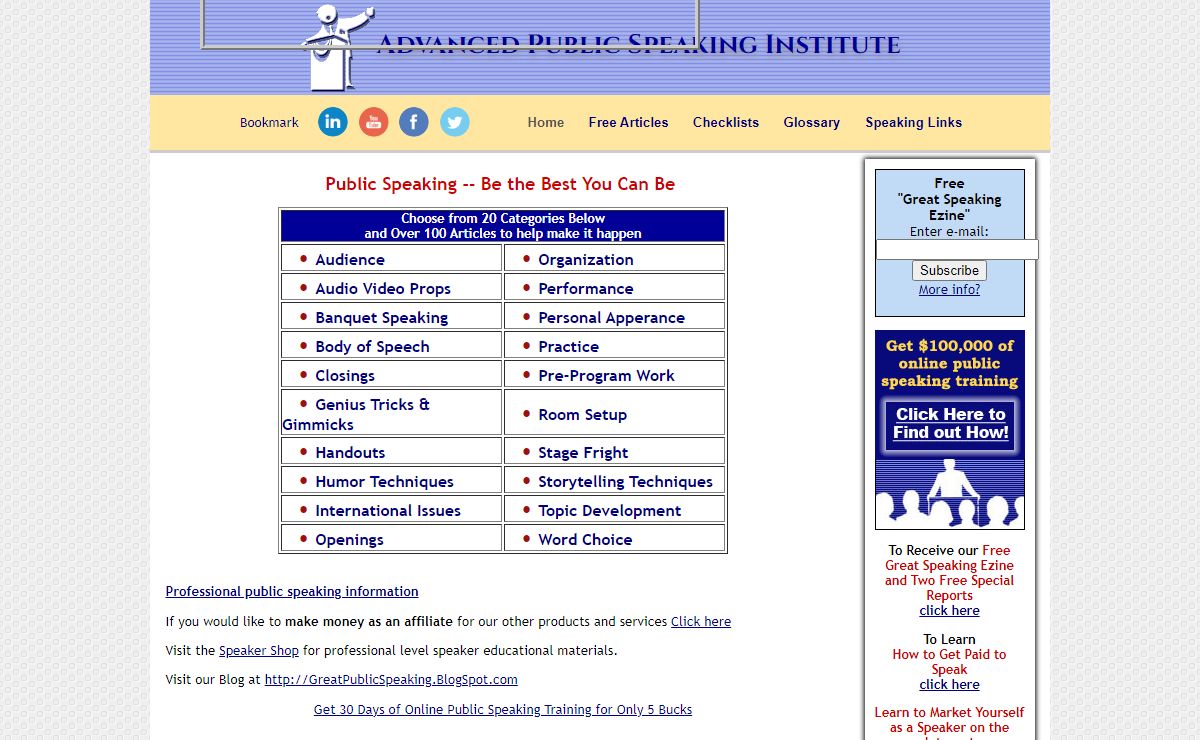 Advanced Public Speaking Institute
