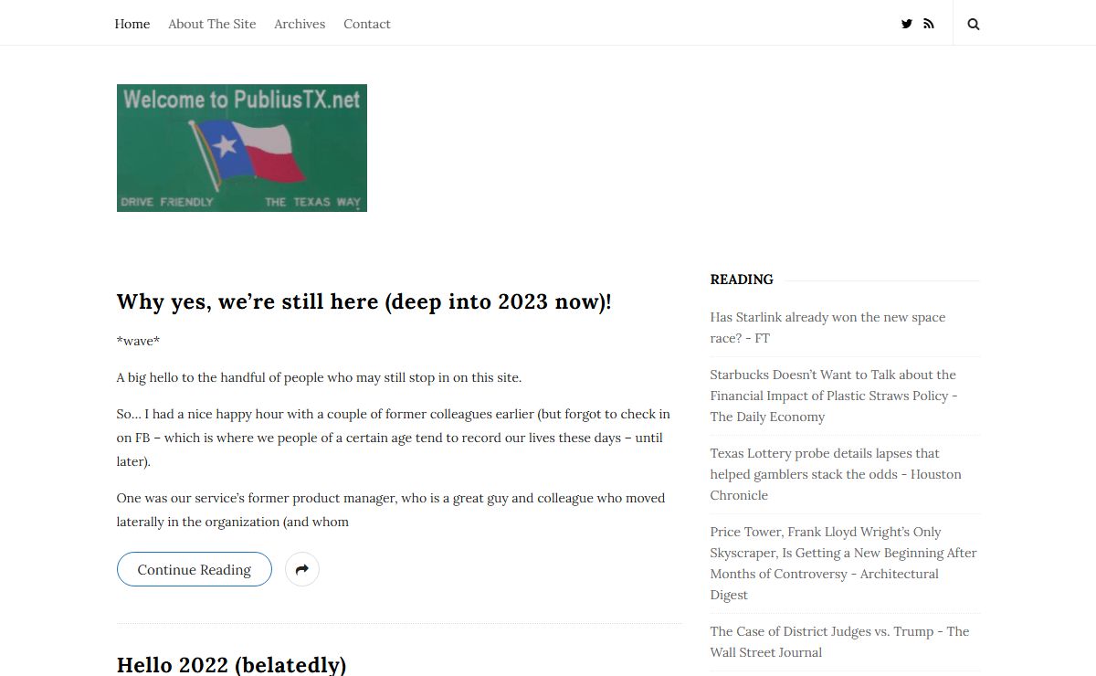 PubliusTX.net – Houston's longest-running personal blog/journal on politics and culture