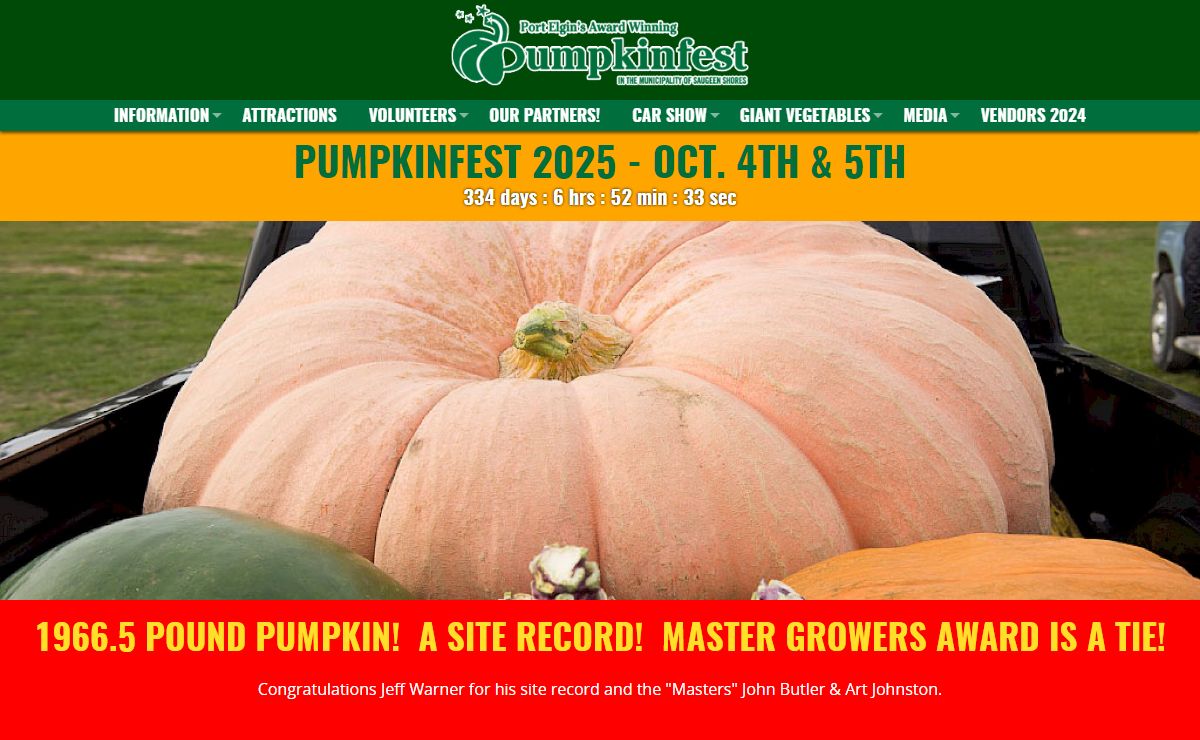 Pumpkinfest October 4-5 2025 - 40th Anniversary!