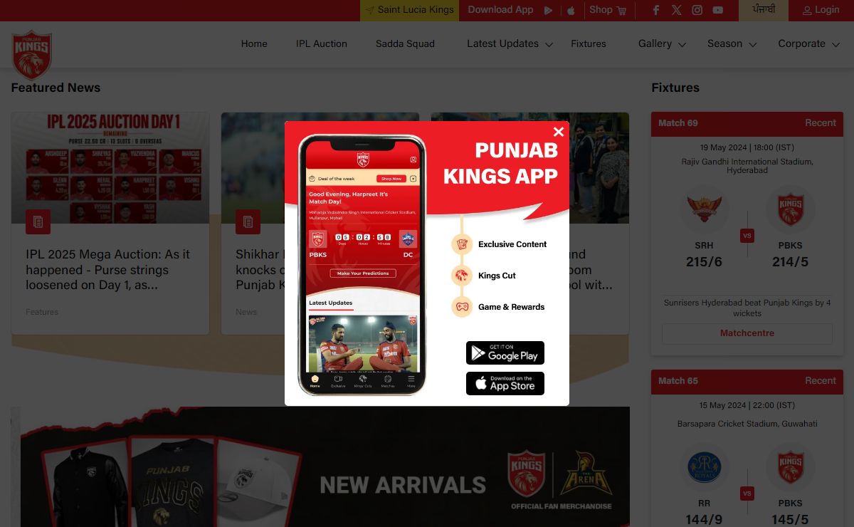 Punjab Kings | Official Website | Live IPL 2024 scores and more!
