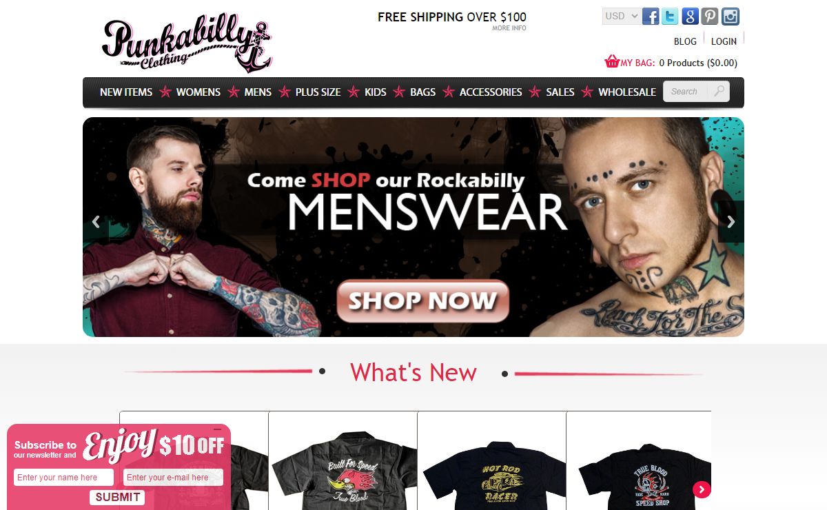 1950s Rockabilly & Pin Up Clothing Shop | Punkabilly Clothing