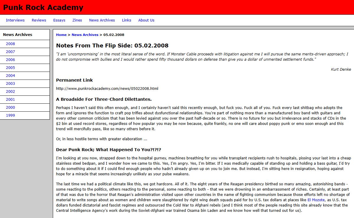 punkrockacademy.com - News Archives > 05.02.2008