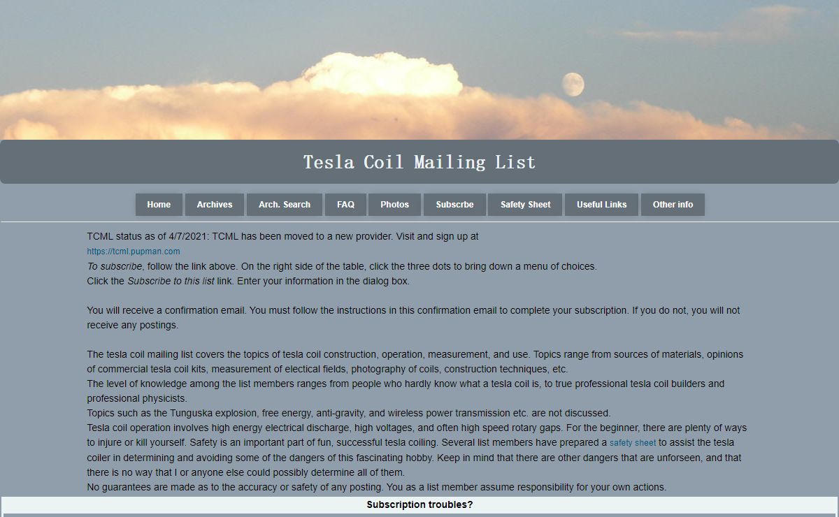 Tesla Coil Mailing List