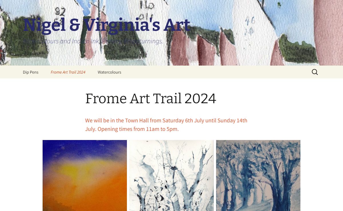 Nigel & Virginia's Art | Watercolours and Indian Ink, Pottery, Woodturnings.
