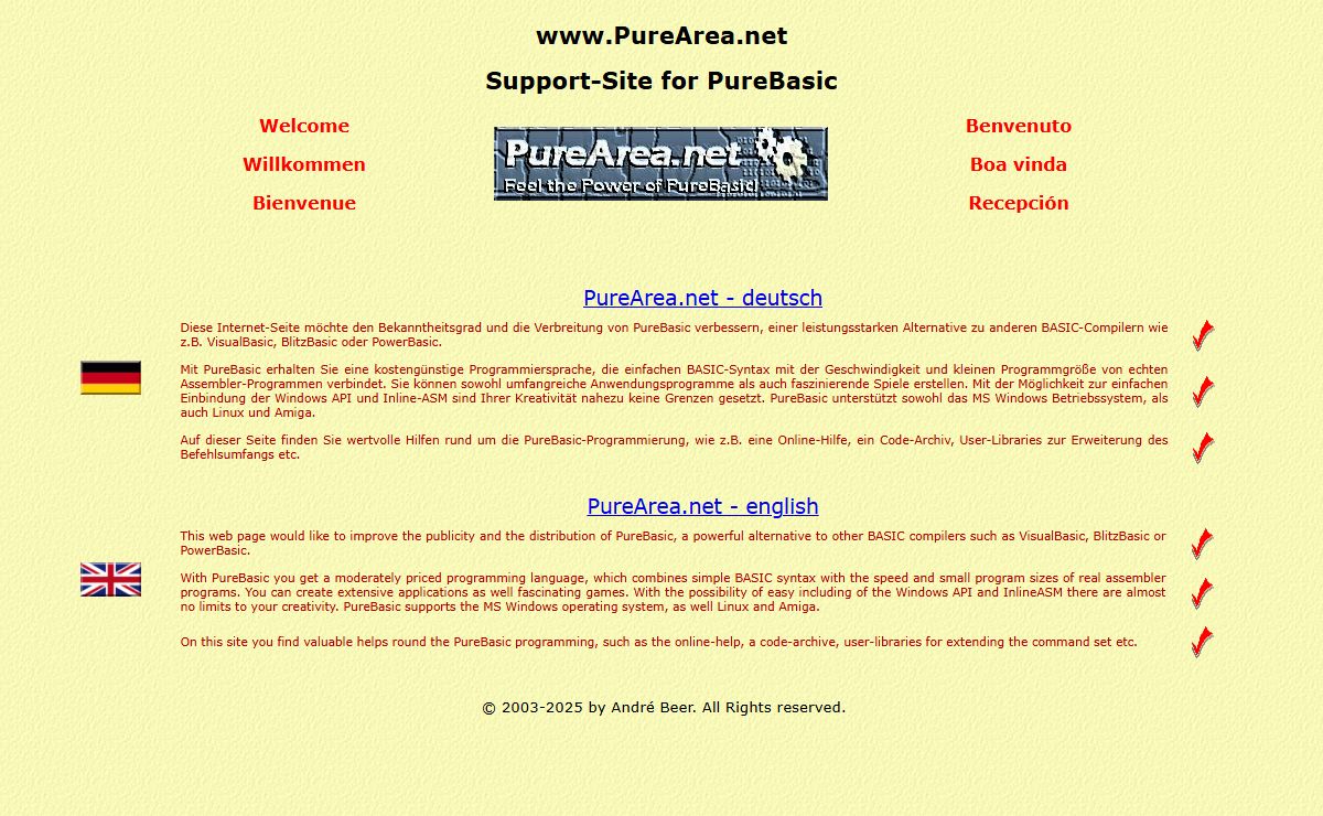 PureBasic Visual Basic Compiler - No. 1 Support on PureArea.net