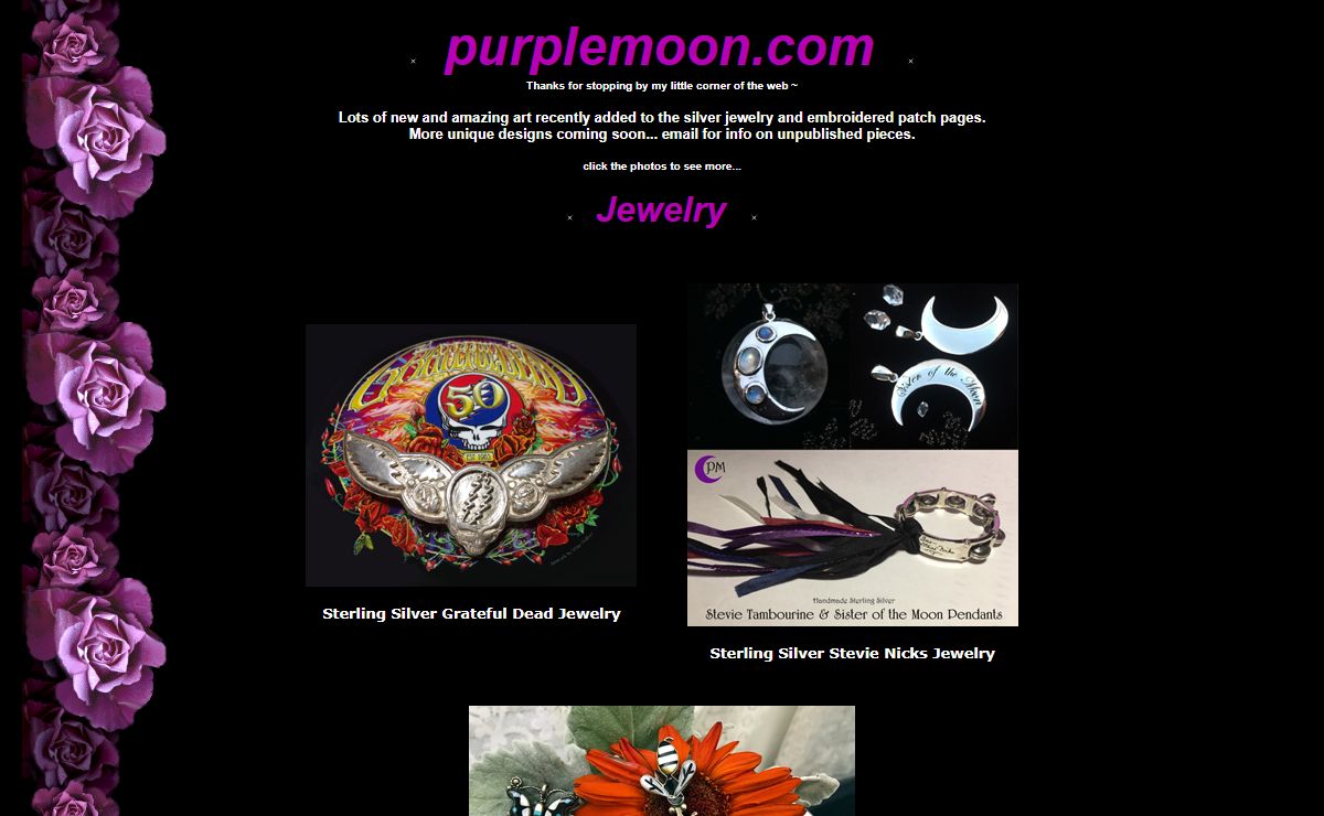 Purple Moon Galleries - Handmade Jewelry, Photos & Art - Grateful Dead Stickers & Decals - vintage old school designs and beautiful new creations