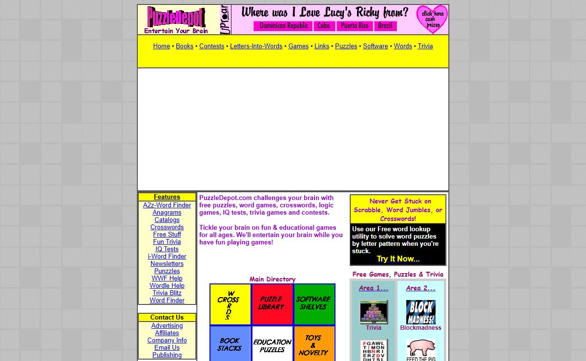 Aboard PuzzleDepot.com: Free Puzzles | Trivia Games | Crossword Puzzles