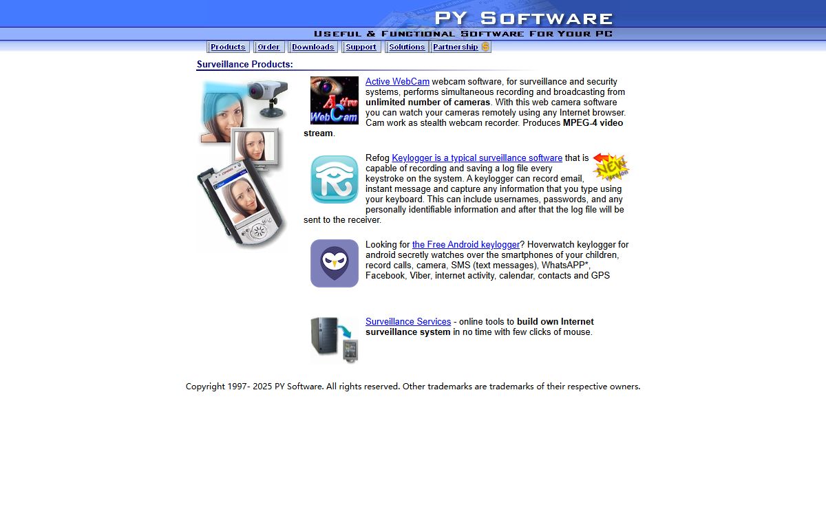 Active Webcam, software for web camera for security systems and surveillance