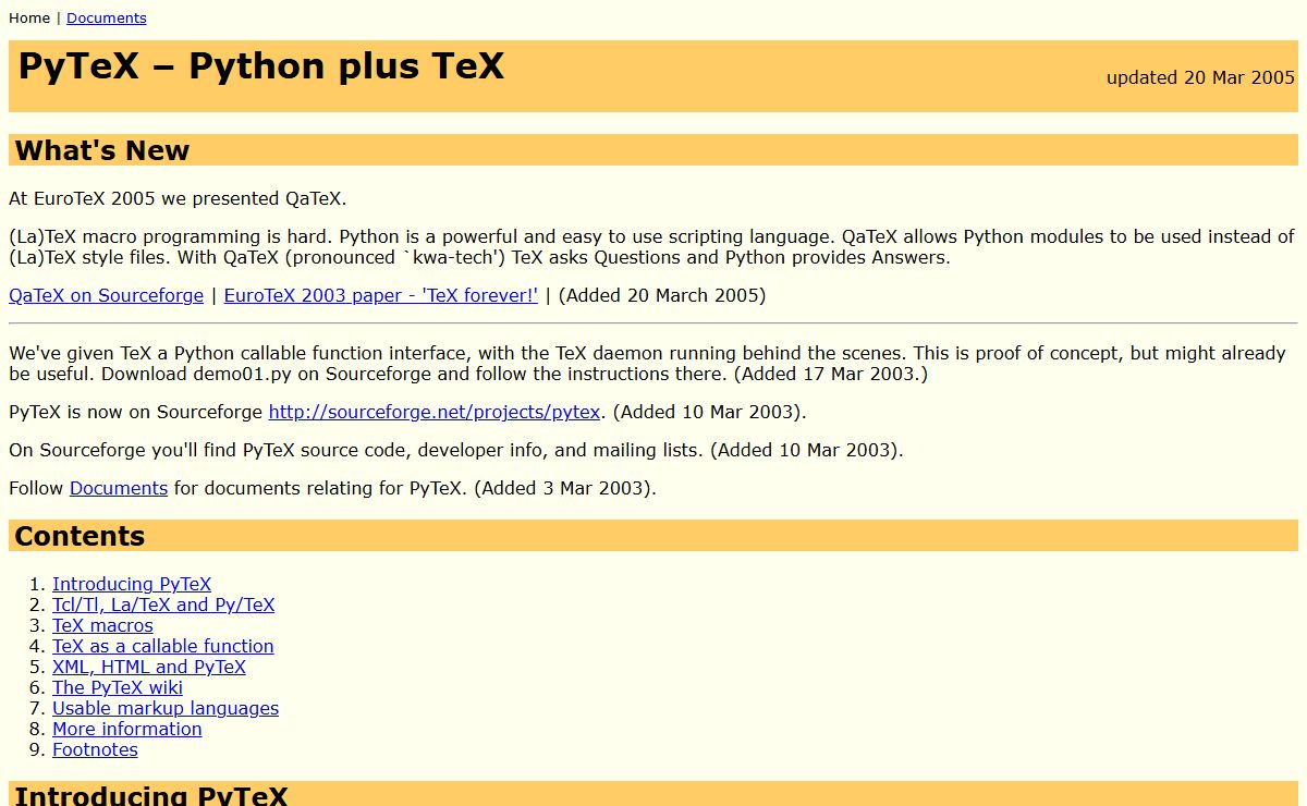 PyTex - Python programming plus TeX typesetting