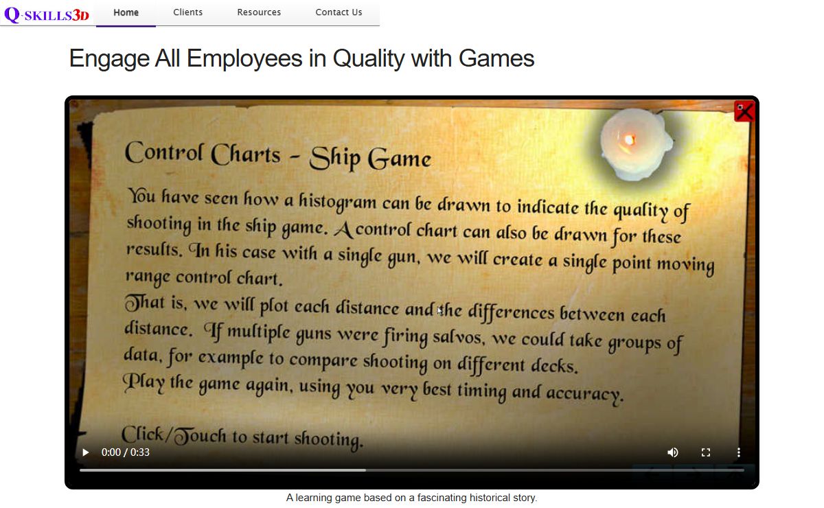 Q-SKILLS3D - Interactive 3D E-Learning to improve Quality
