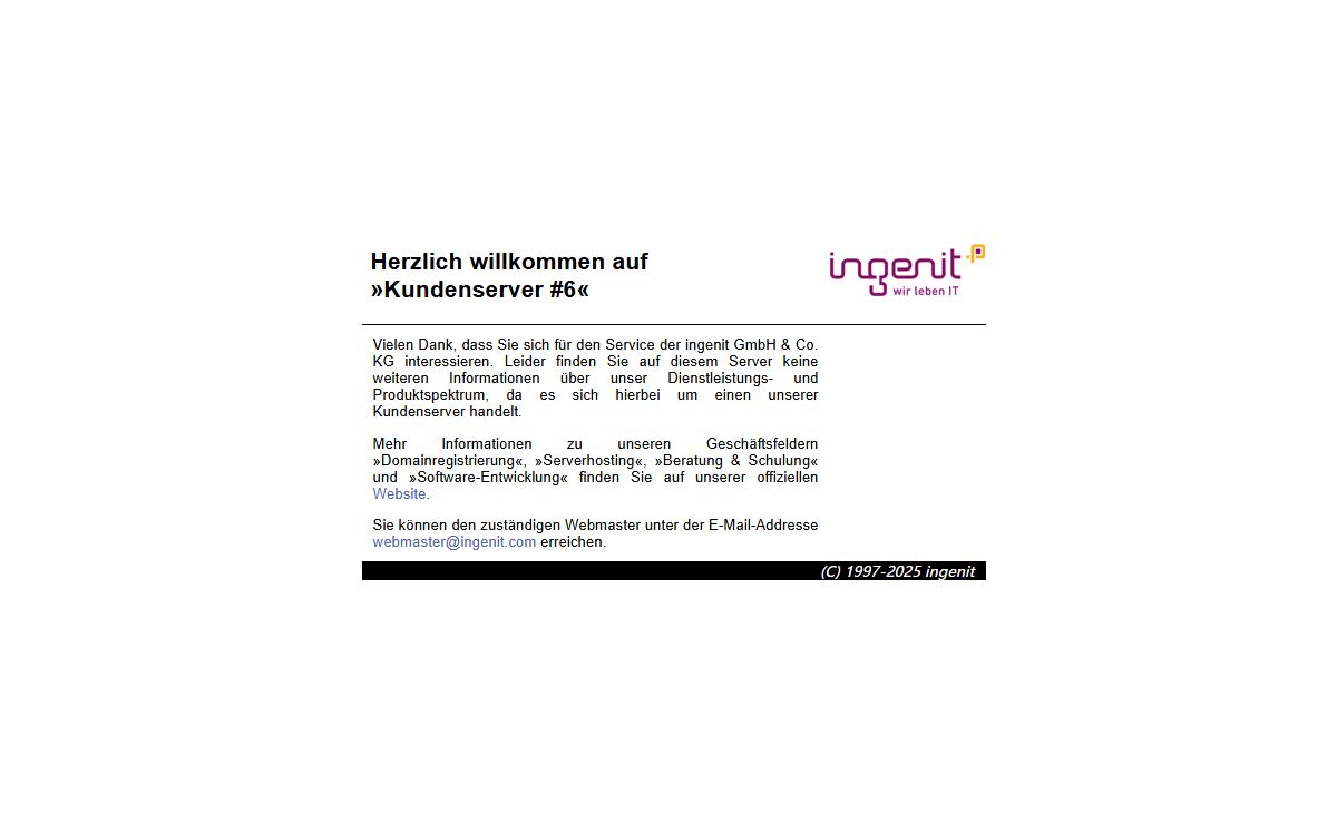 Kundenserver #6 - ingenit GmbH & Co. KG
