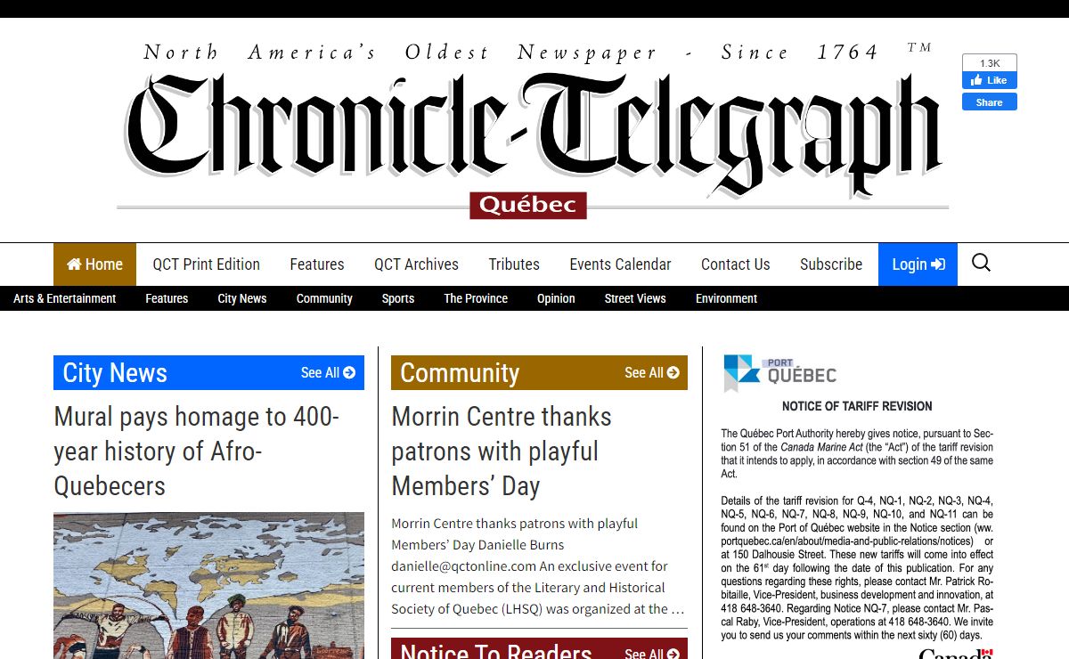 Home - The Quebec Chronicle Telegraph