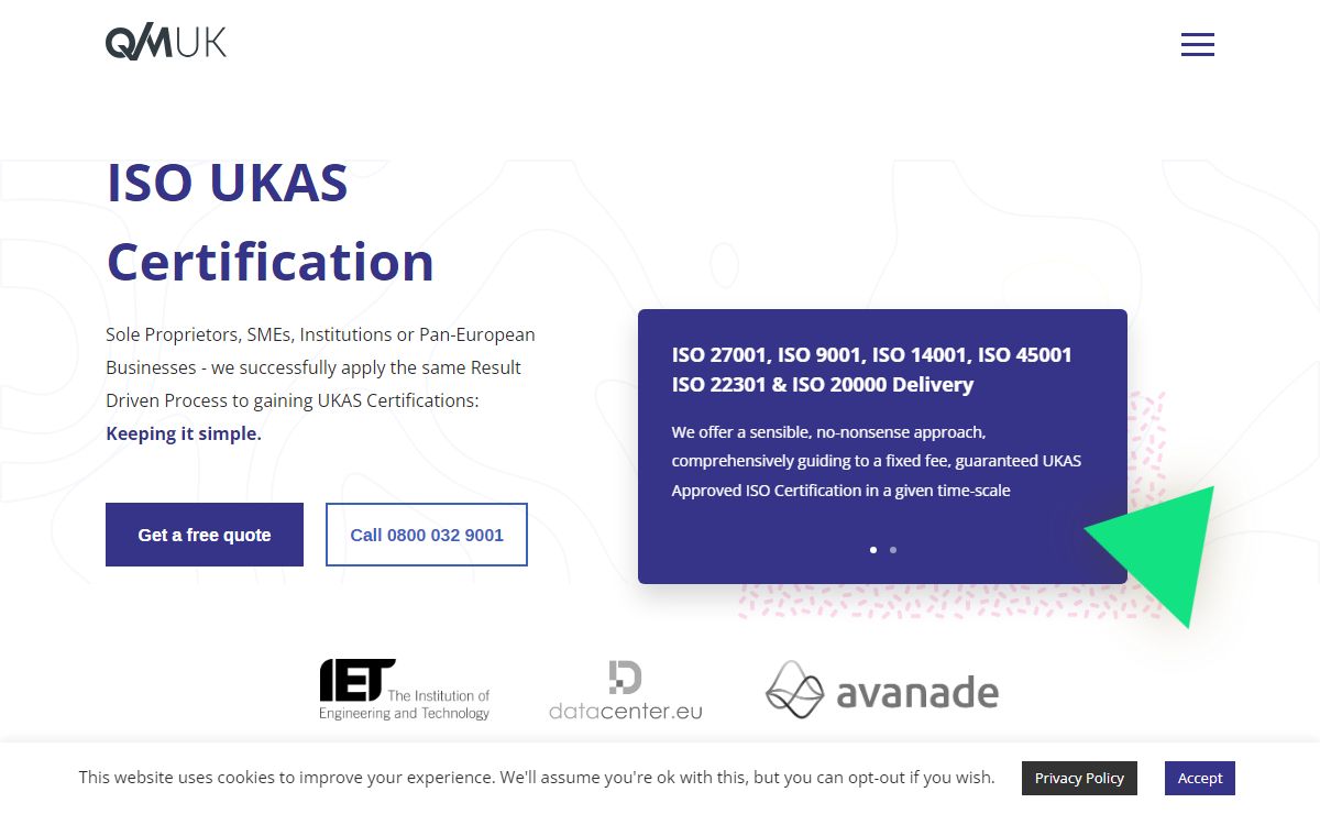 ISO UKAS Certification - QMUK