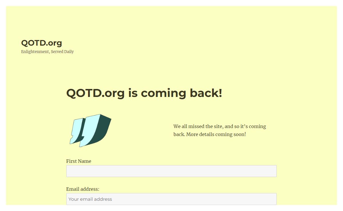 QOTD.org is coming back! – QOTD.org