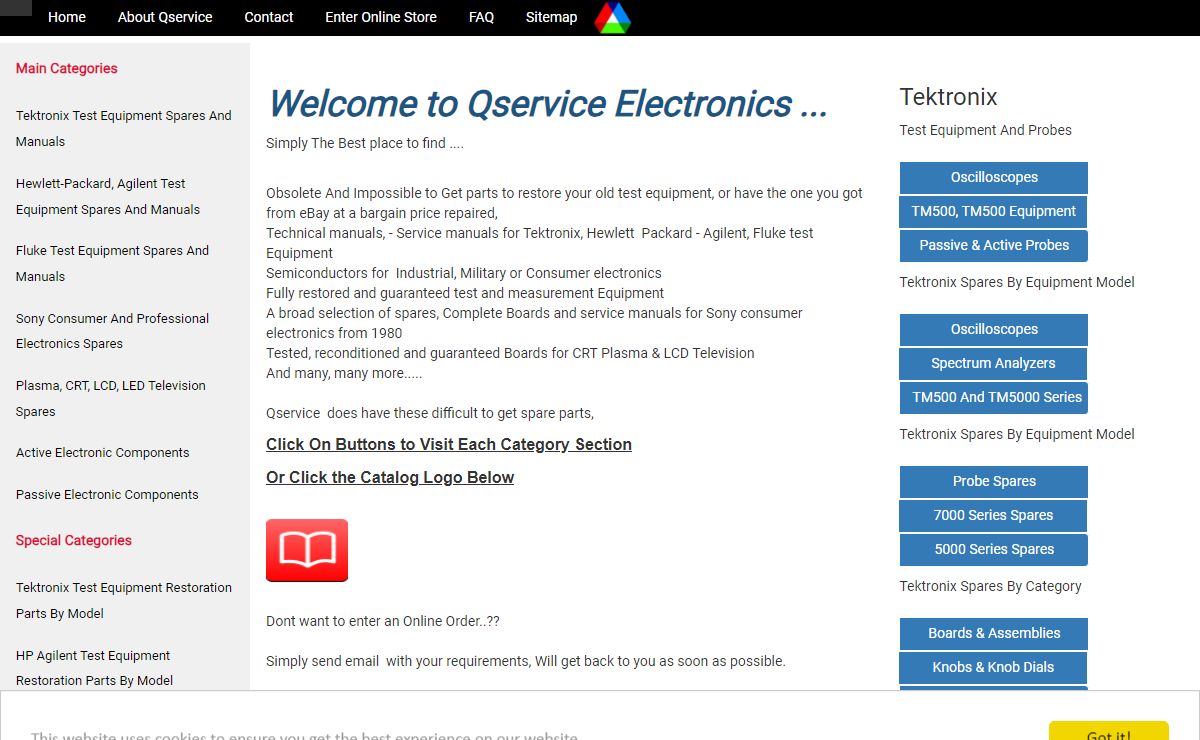 Qservice electronics - obsolete parts for Tektronix test equipment