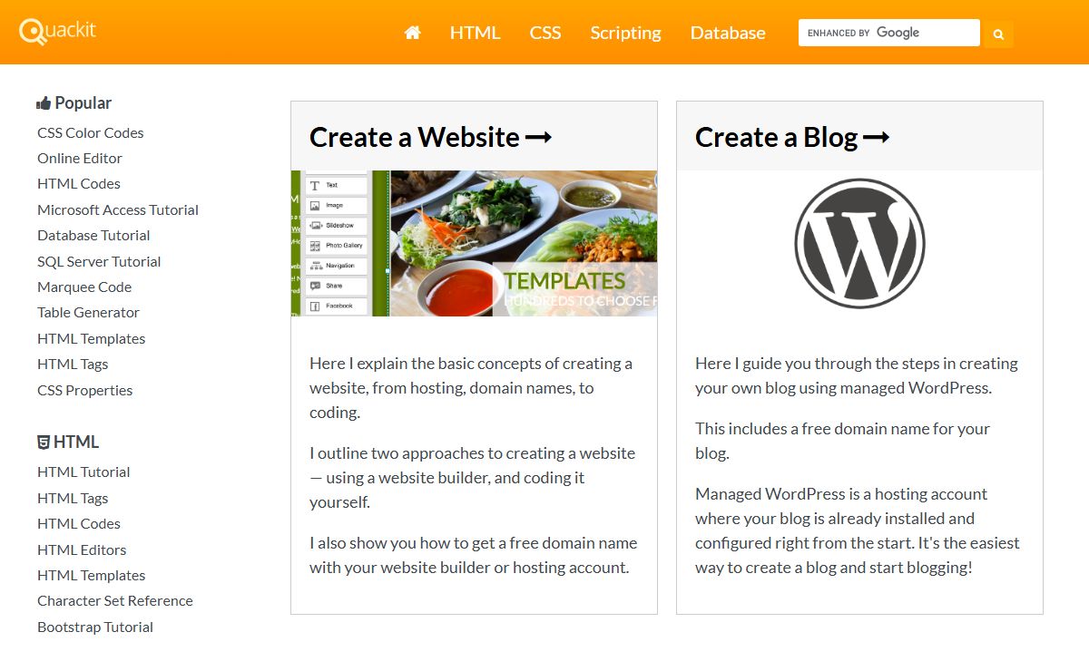 Quackit Tutorials