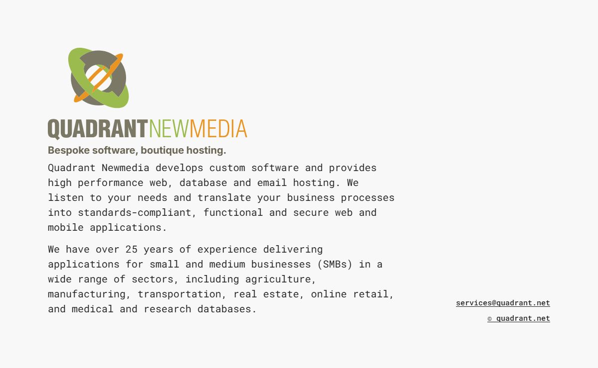 Quadrant Newmedia Corp - Custom Software Development