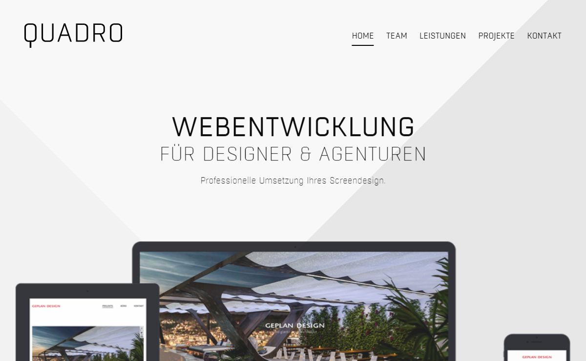 QUADRO - Webentwicklung für Designer & Agenturen