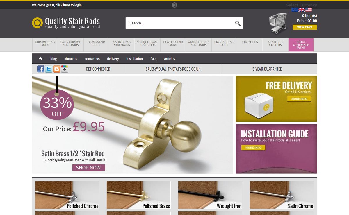 Quality Stair Rods, Carpet Rods & Stair Clips | Buy Direct