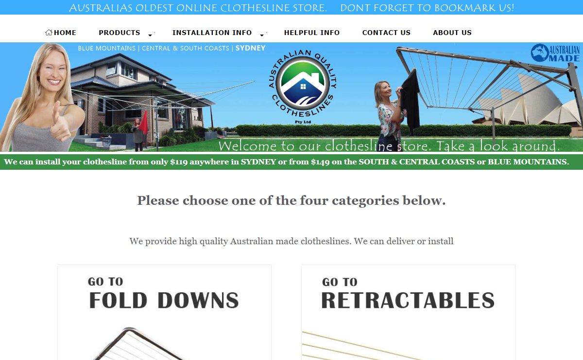 Sydney clothesline installation. We have all the top Australian clotheslines.