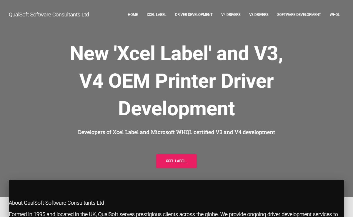 QualSoft Software Consultants Ltd – Xcel Label, V3 V4 printer driver development