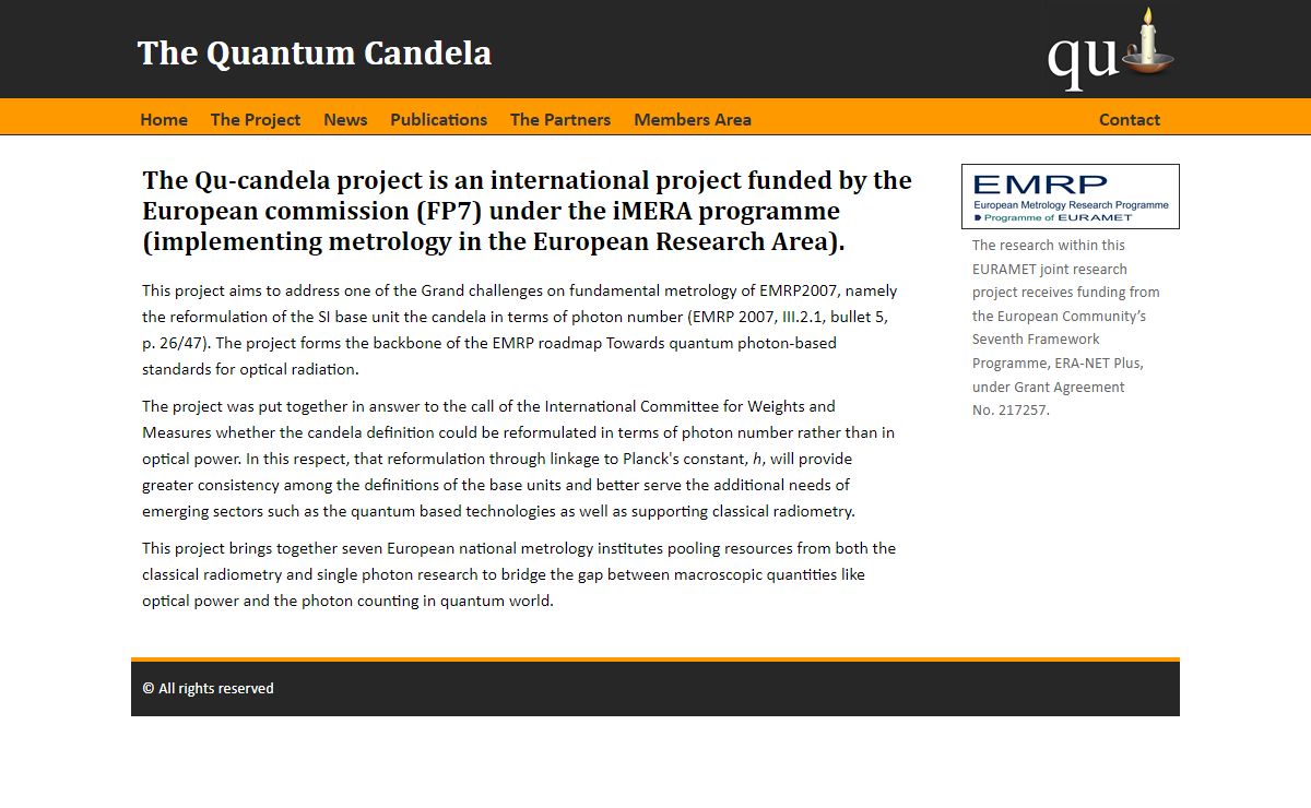 Quantum Candela - European Metrology Research Programme (EMRP)