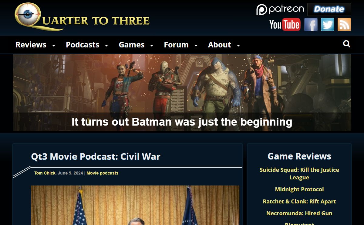 Quarter to Three - All games, all the time. Except for the bits about movies.