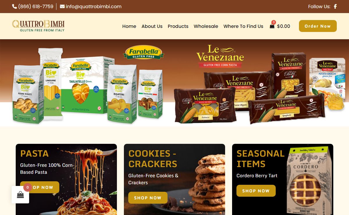 Quattrobimbi E-Commerce – Quality Gluten Free from Italy