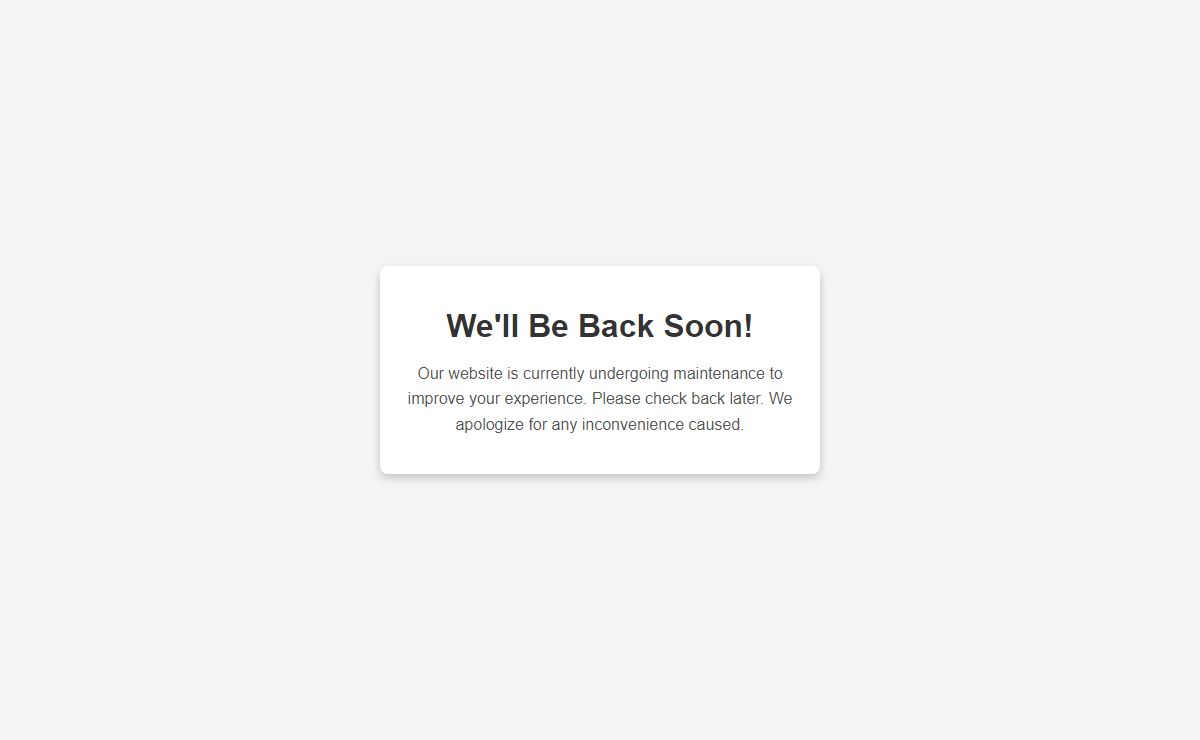 Site Under Maintenance