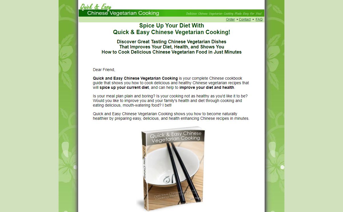 Chinese Vegetarian Cooking - Healthy, Low Fat Chinese Vegetarian Cookbook And Recipes
