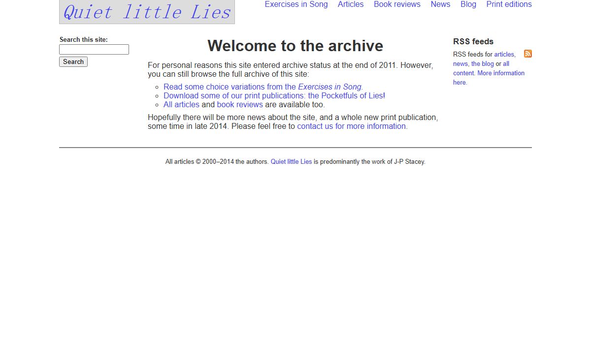 Welcome to the archive | Quiet little Lies