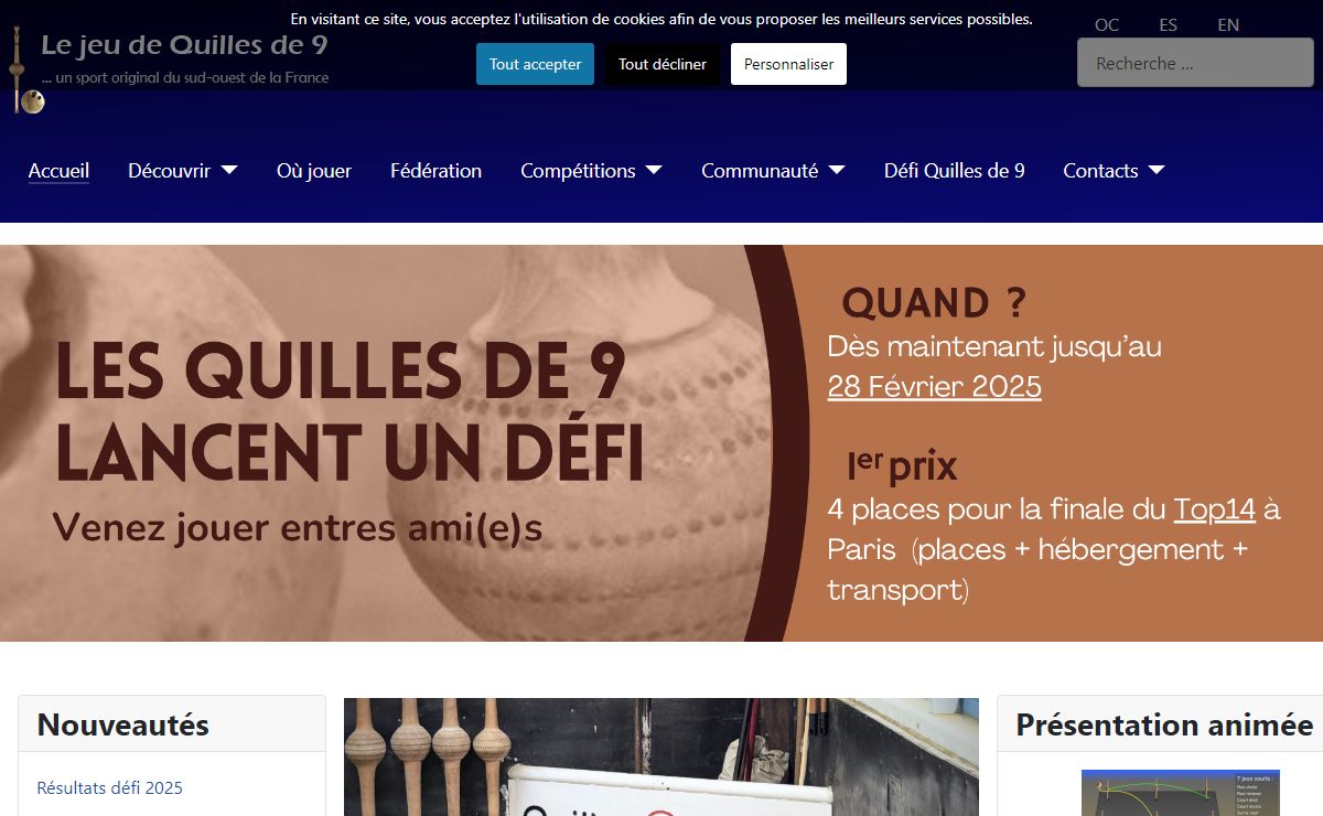 Accueil - Le jeu de Quilles de 9 (Site Officiel)