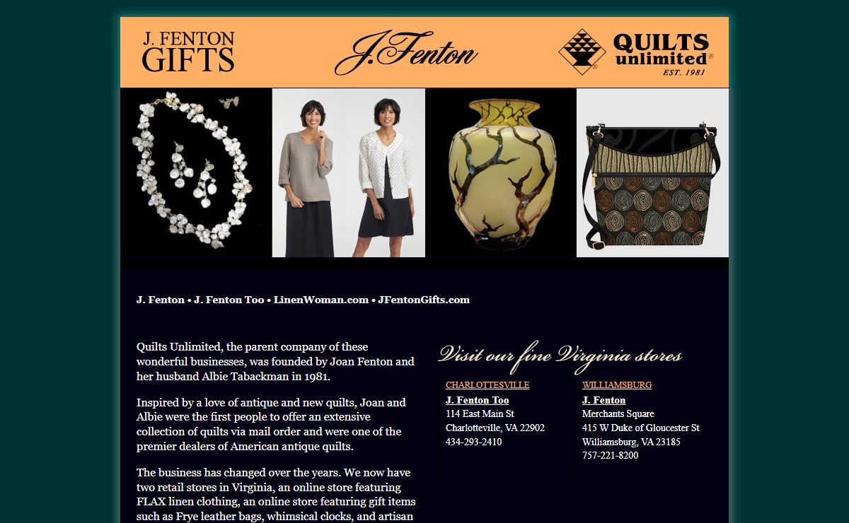 Quilts Unlimited / J. Fenton Gallery / J. Fenton Gifts / J. Fenton Too