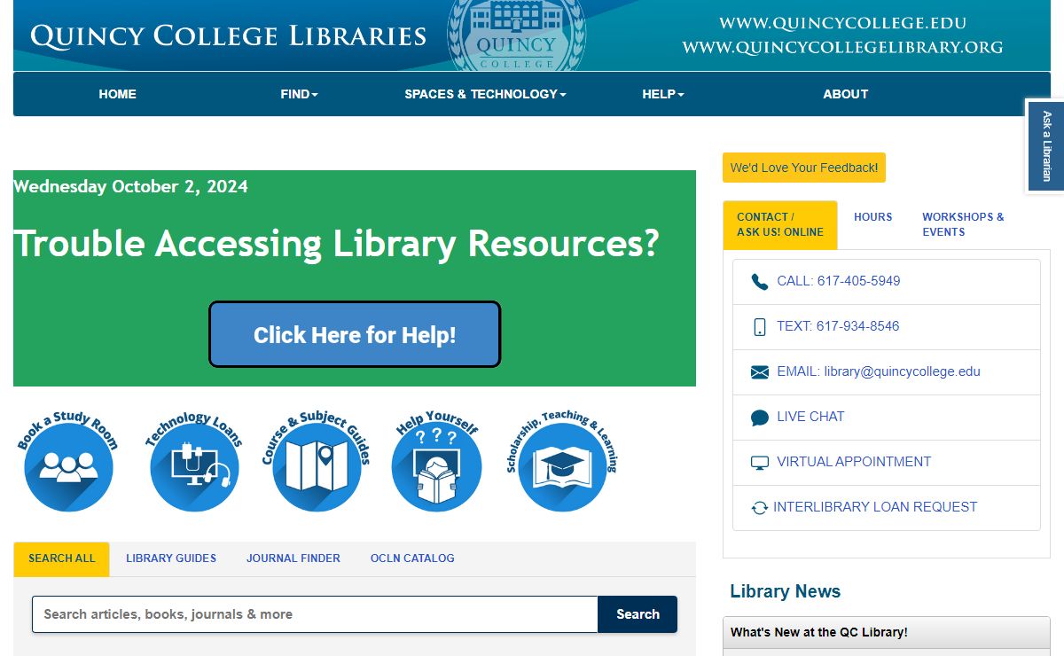 HOME - Quincy College Libraries Home - LibGuides at Quincy College