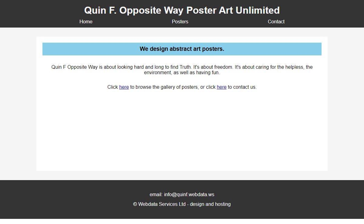 Quin F. Opposite Way Poster Art Unlimited - home page