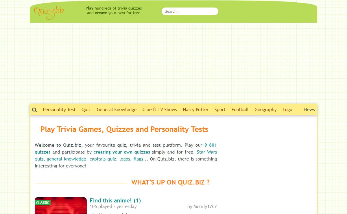 Play Trivia Games, Quizzes and Personality Tests