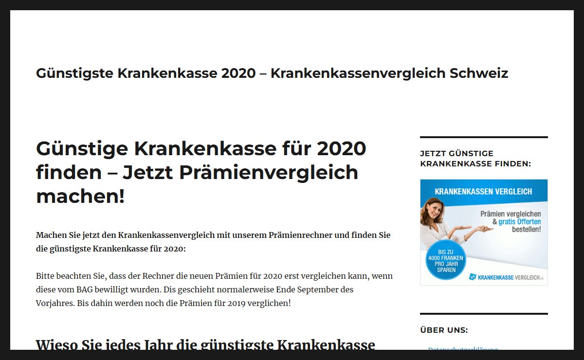 Krankenkassenvergleich Schweiz | Günstigste Krankenkasse 2020 finden!