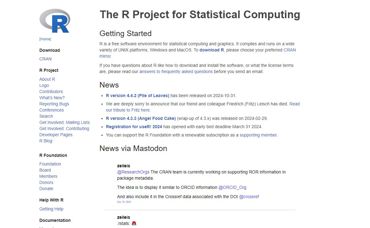 R: The R Project for Statistical Computing