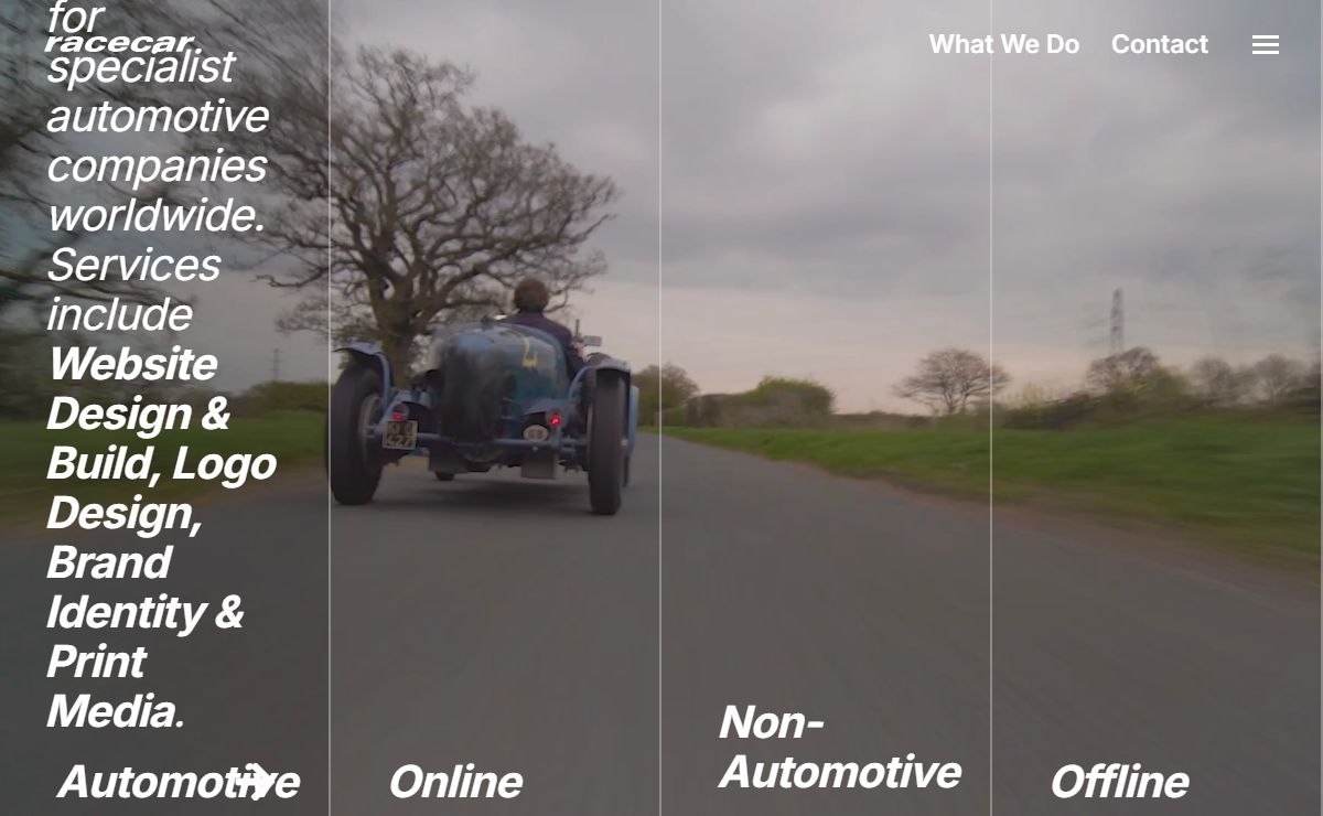 Website Design & Creative Digital Marketing for the Automotive Industry | Racecar